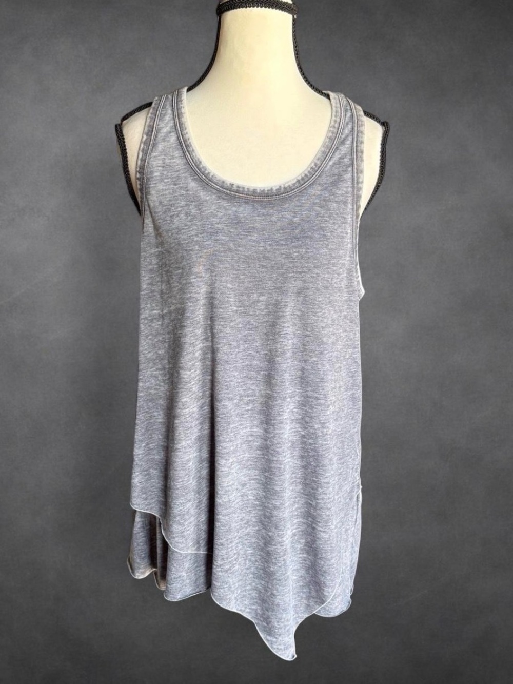AllSaints Gray Asymmetrical Racerback‎ Tank Top - Size M
